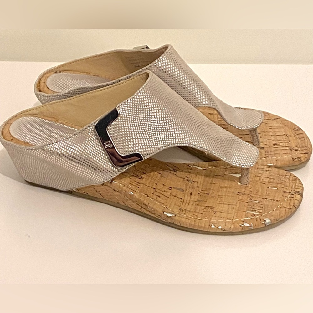 Donald Pliner silver sequins wedge sandles